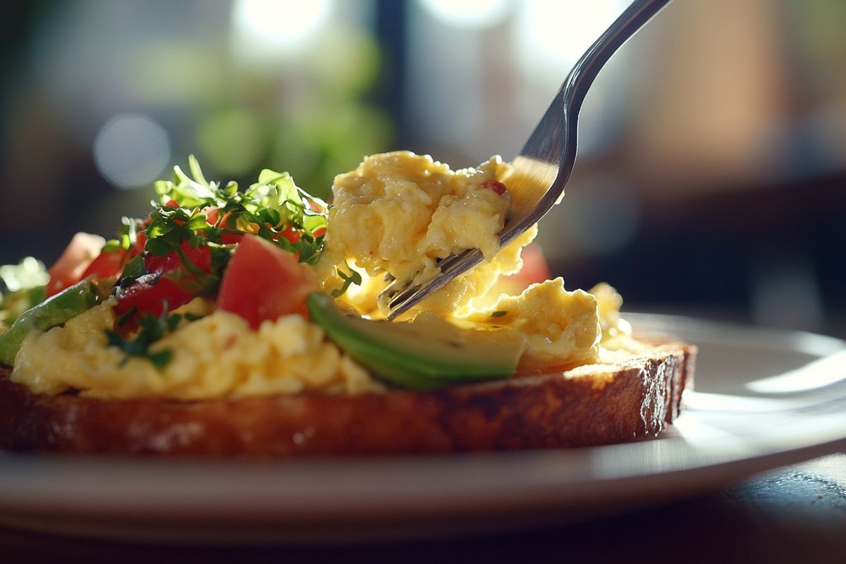 Tartines d'œufs brouillés et avocat : le brunch parfait